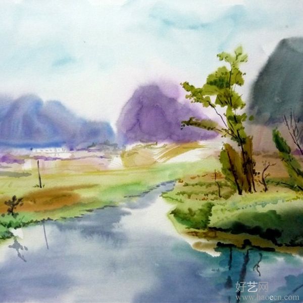 杨波作品7《我的家乡我的河》