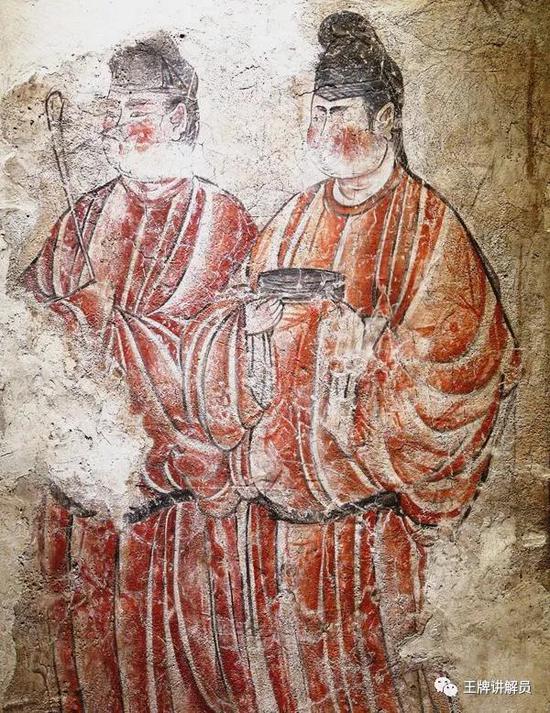 男装侍女图壁画复制品，唐武惠妃墓出土，陕西历史博物馆藏